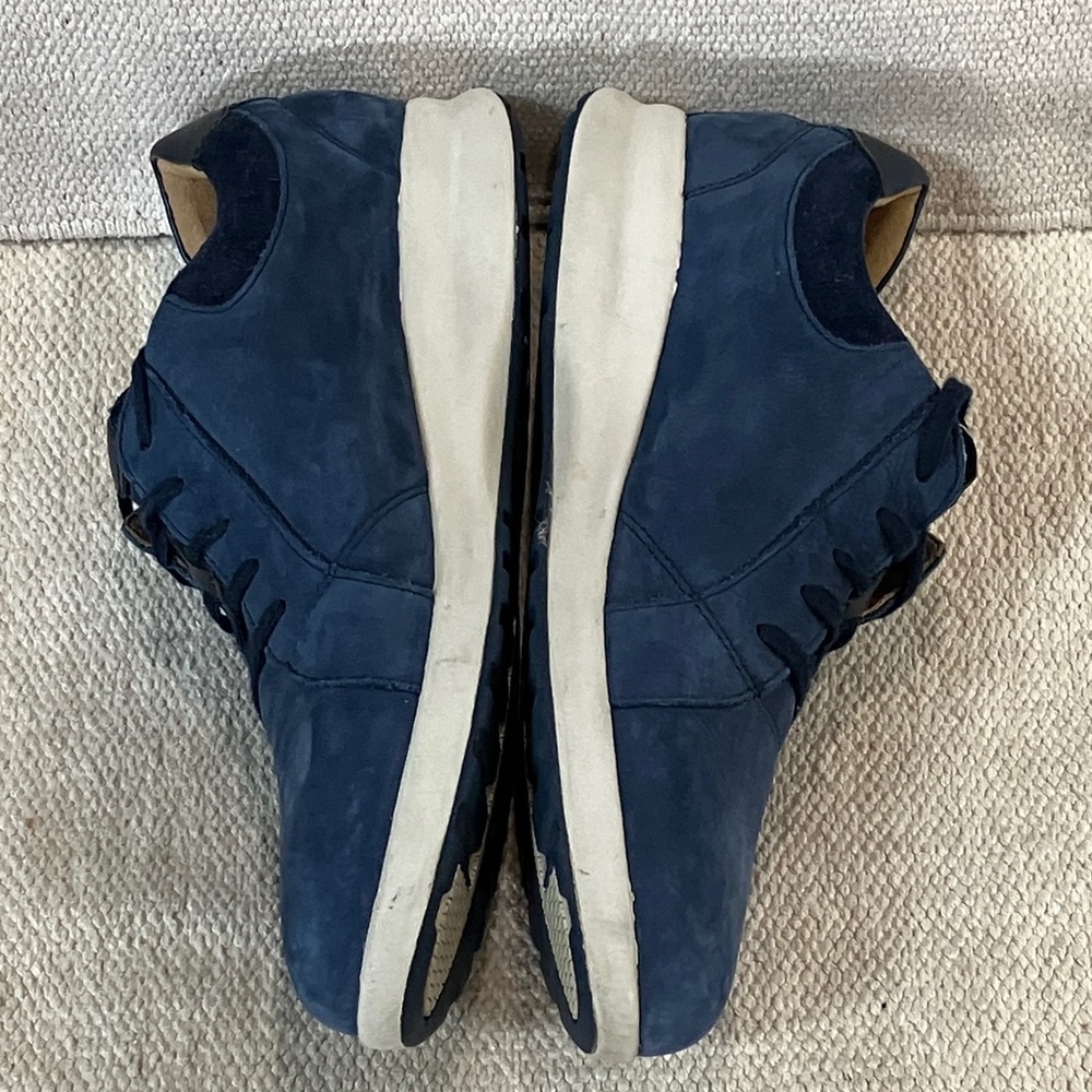 wm’s size 11 Clarks unstructured Dark Blue suede / leather Sneakers cushy soles - Picture 10 of 15